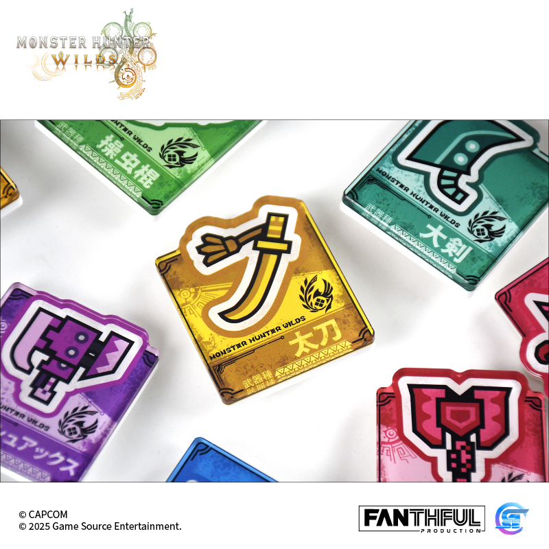 Fanthful《魔物獵人 荒野》Monster Hunter Wilds 武器壓克力別針徽章盲盒(整盒14款)