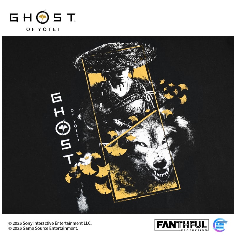 Fanthful《羊蹄山戰鬼》Ghost of Yōtei T-Shirt(L-黑色)