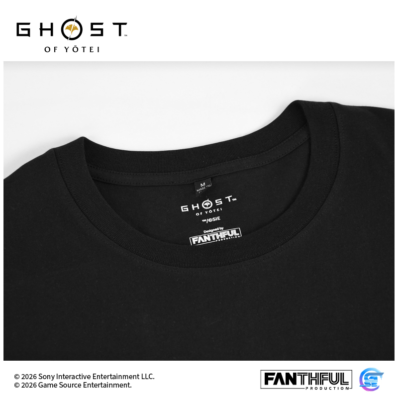 Fanthful《羊蹄山戰鬼》Ghost of Yōtei T-Shirt(2XL-黑色)