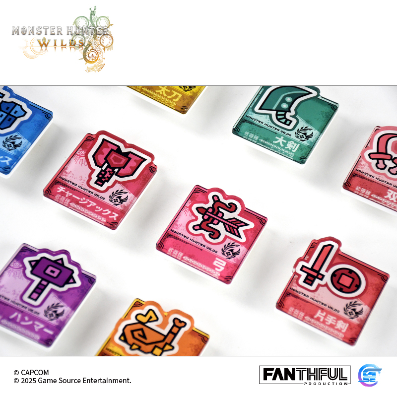 Fanthful《魔物獵人 荒野》Monster Hunter Wilds 武器壓克力別針徽章盲盒(整盒14款)