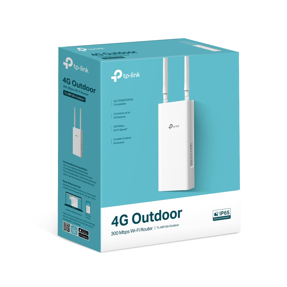TP-Link TL-MR100-Outdoor 4G LTE 300 Mbps Wi-Fi 戶外型插卡路由器(支援PoE)