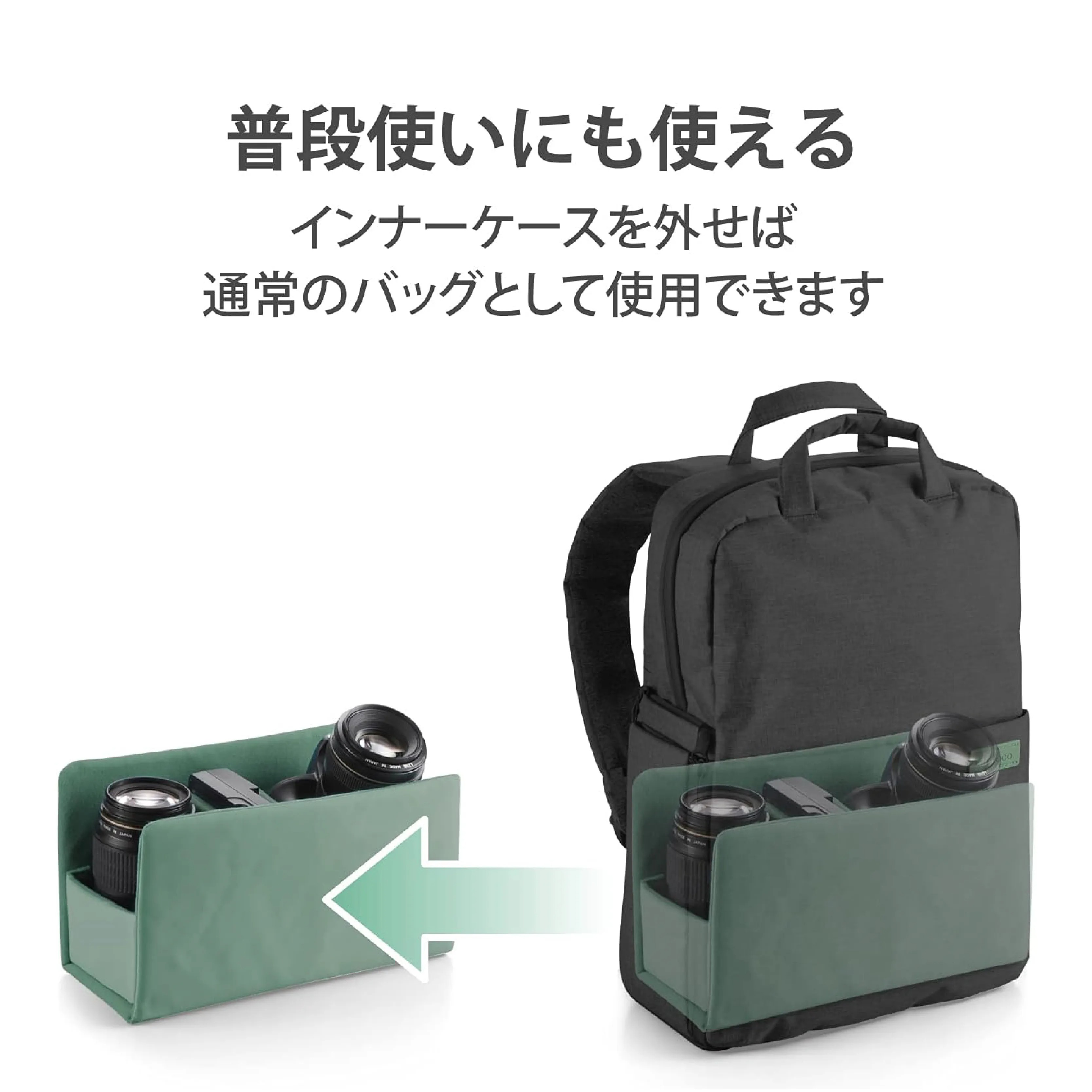 ELECOM off toco 休閒風輕便相機背包(黑色)