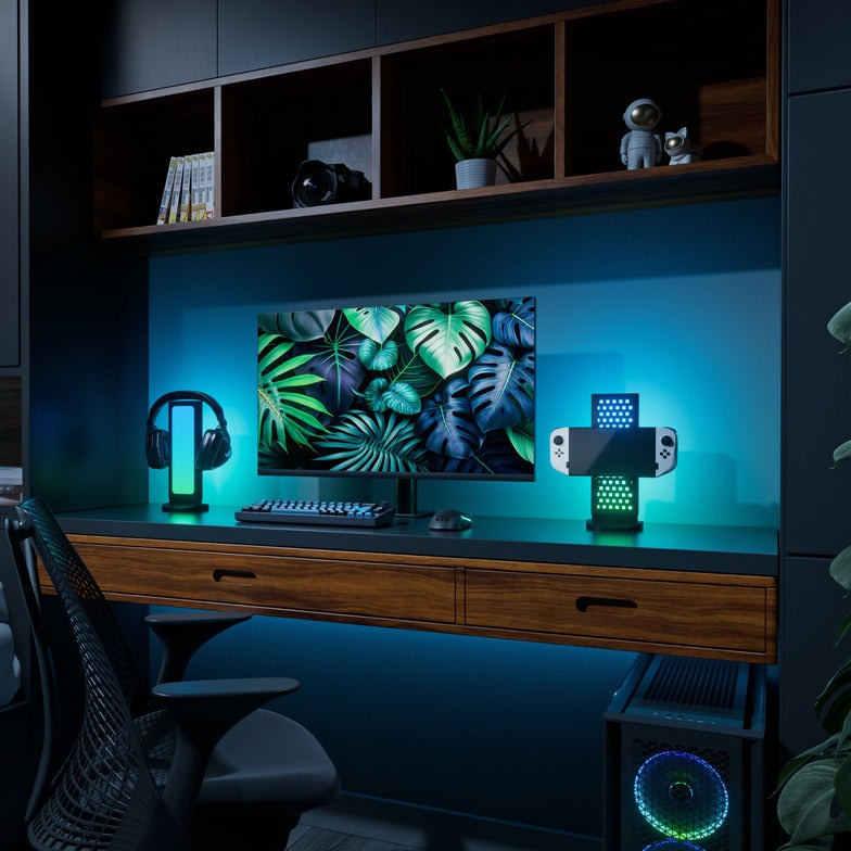 Nanoleaf Gaming Dock 雙面3合1彩光桌面釘板收納架(黑色)