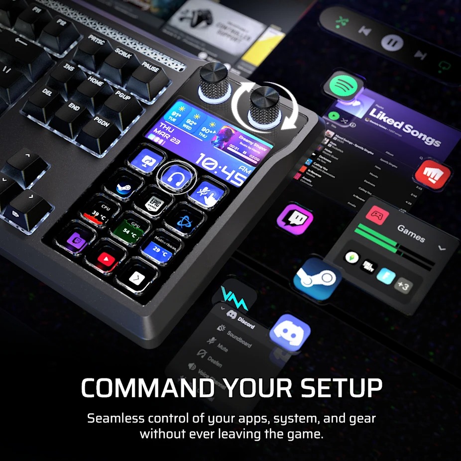 Corsair GALLEON 100 SD 8000Hz 内建Stream Deck 有線遊戲鍵盤(黑色)