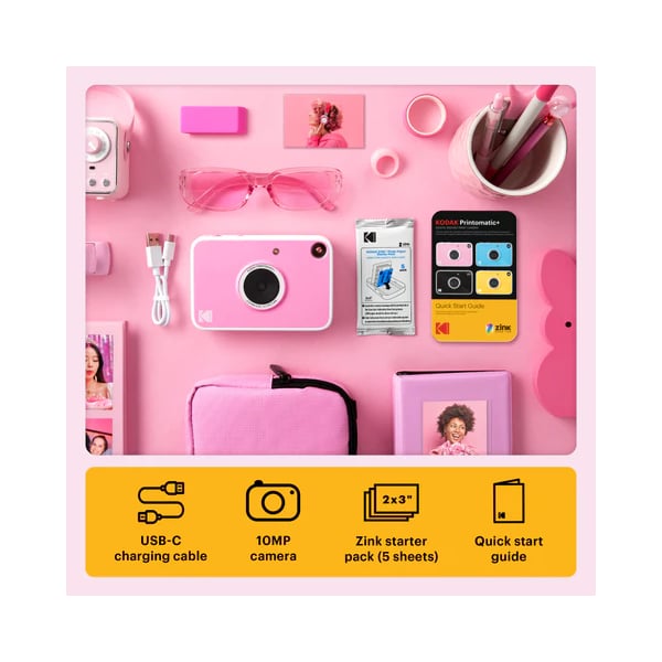 Kodak 柯達 Printomatic+ 即影即有數碼相機(粉紅色)