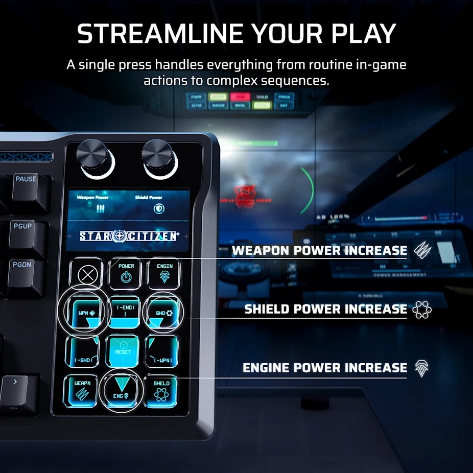 Corsair GALLEON 100 SD 8000Hz 内建Stream Deck 有線遊戲鍵盤(黑色)