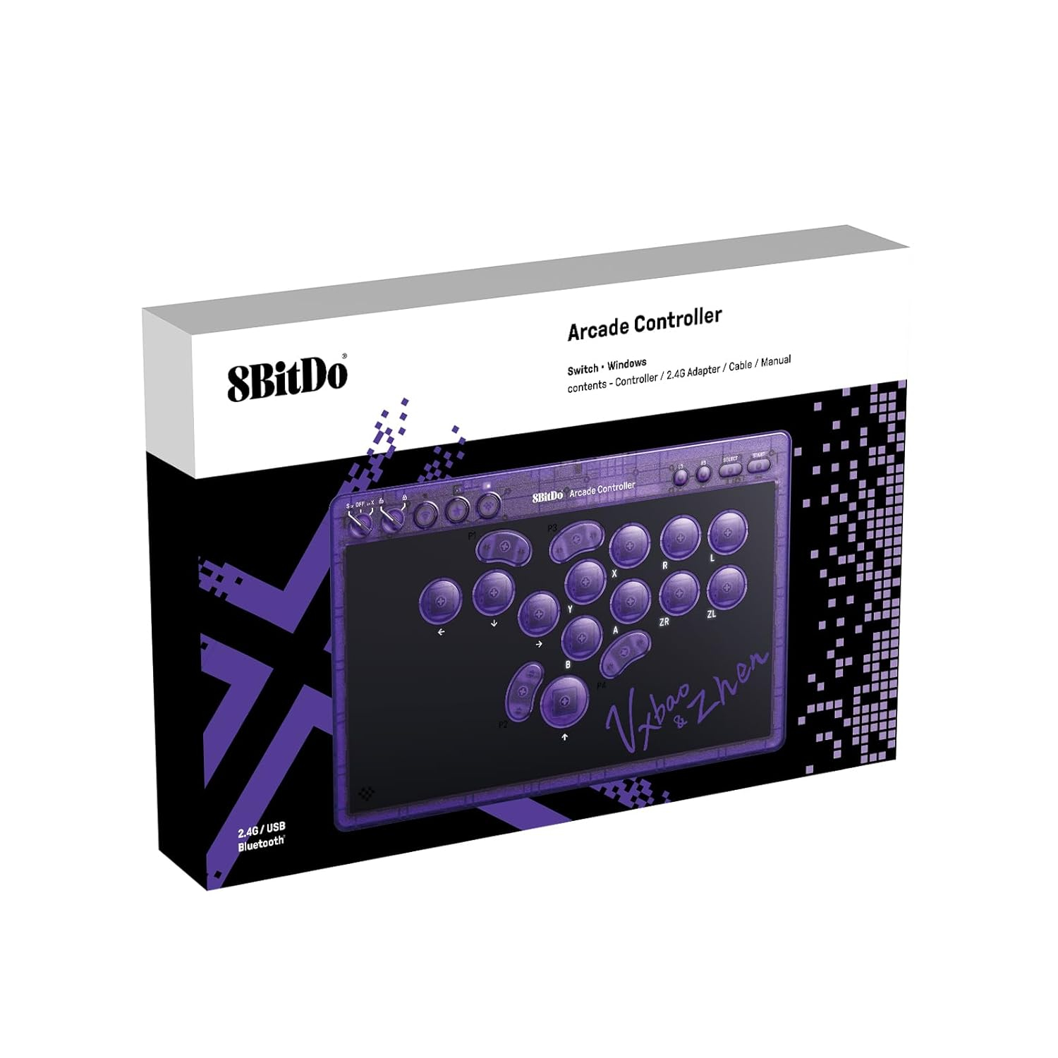 8BitDo 八位堂 天刃星 無線全按鍵街機控制器(透明紫)