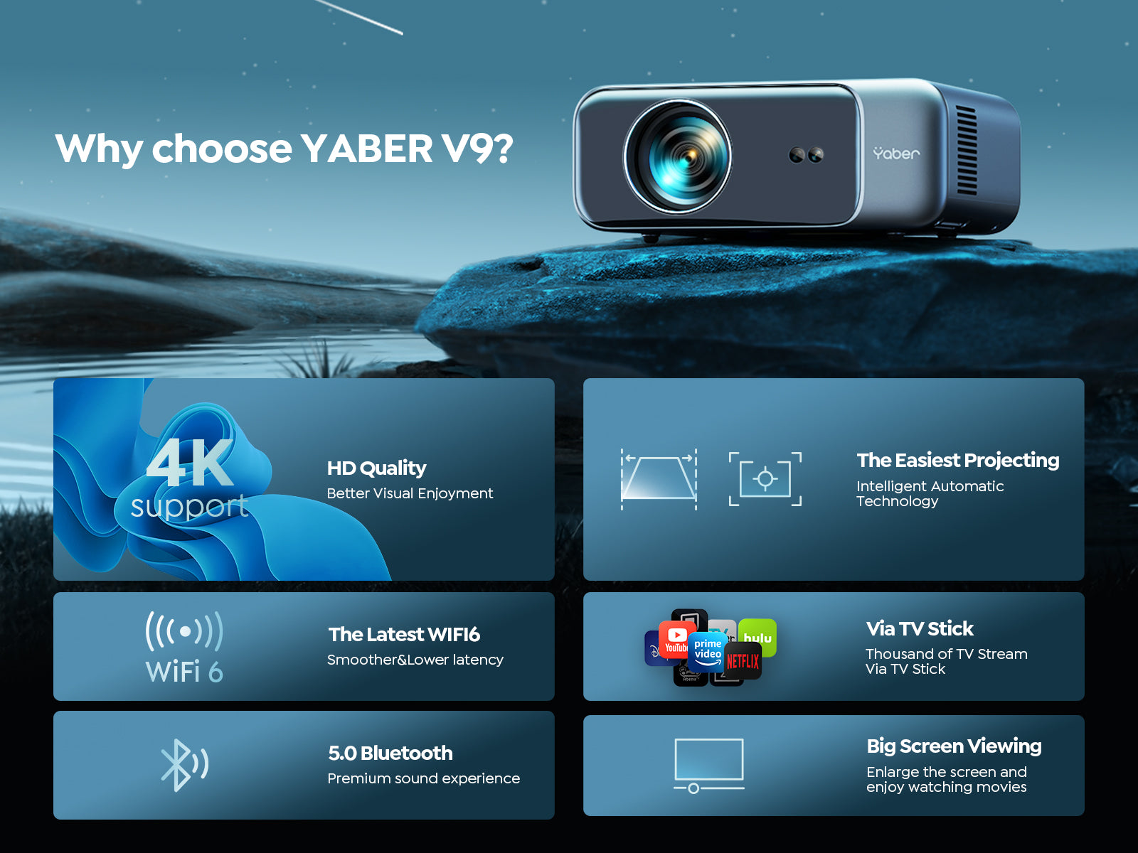 Yaber Pro V9 TV Video Projector 無線投影機