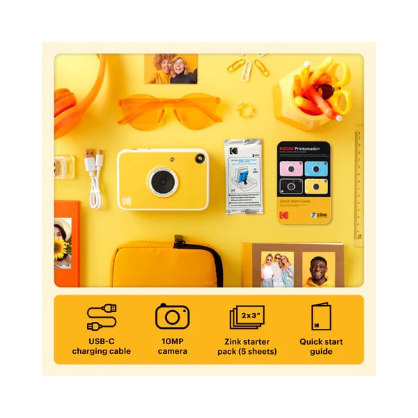 Kodak 柯達 Printomatic+ 即影即有數碼相機(黃色)