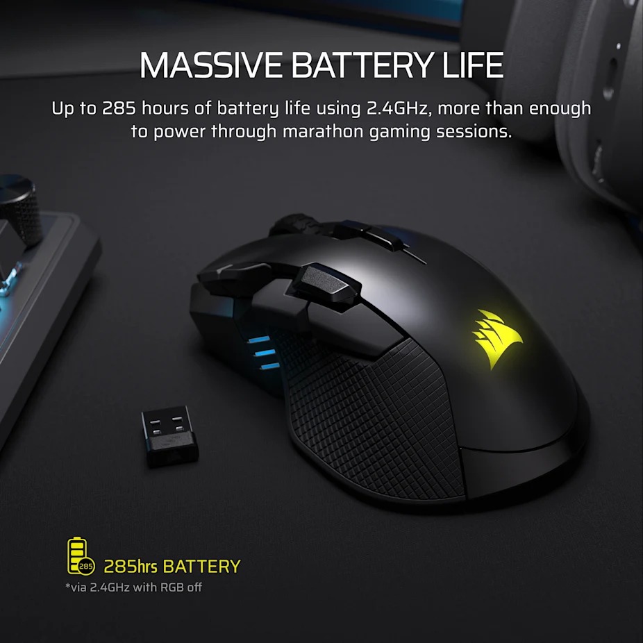 Corsair IRONCLAW WIRELESS SE 無線遊戲滑鼠(黑色)