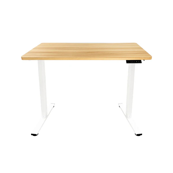T84A Zenox Ergonomics Office Desk Essential 人體工學電腦枱 (升降版)(楓木色-白色枱腳-100cm)