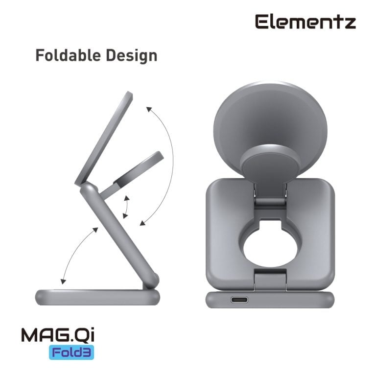 Elementz Mag Qi Fold 3合1磁吸式無線充電座 (MQ-Fold 3)