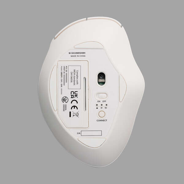 ELECOM SHELLPHA 三鍵 三模無線滑鼠(白色-M Size)