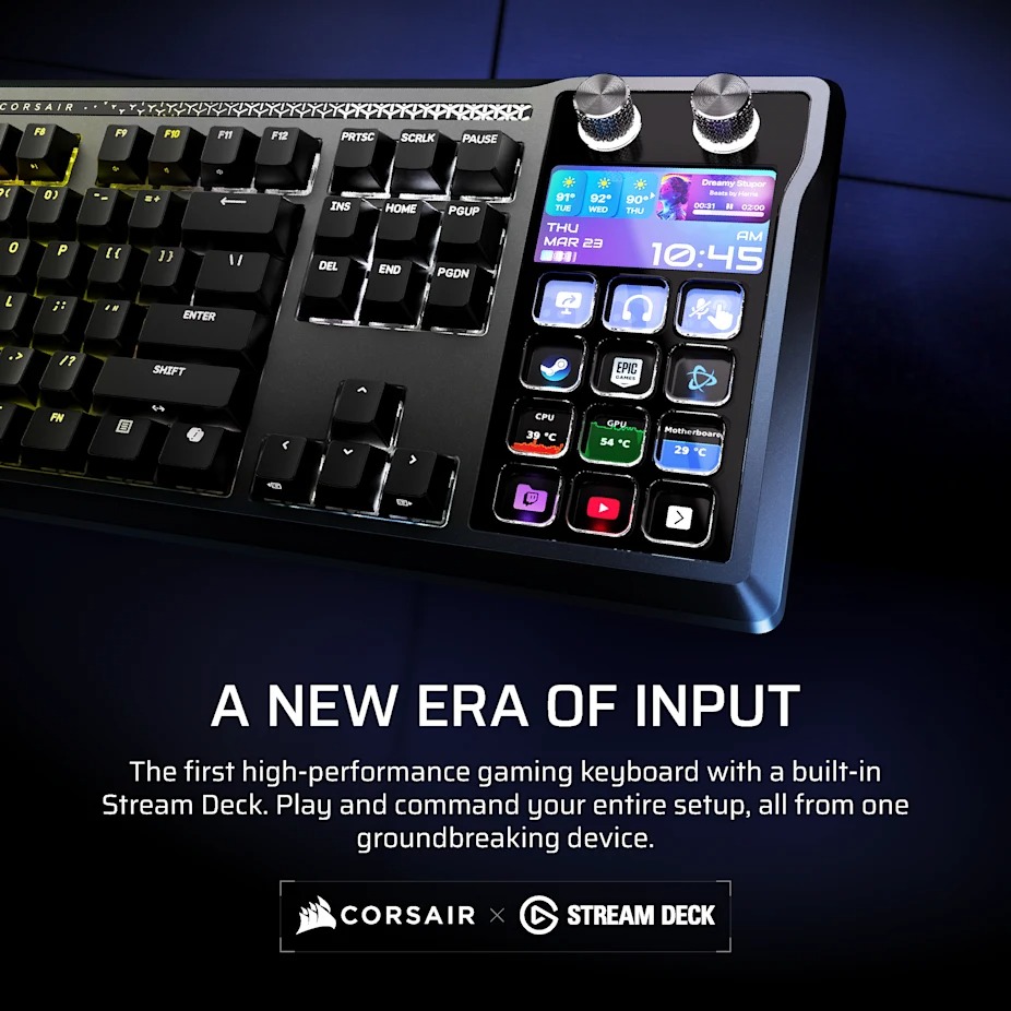 Corsair GALLEON 100 SD 8000Hz 内建Stream Deck 有線遊戲鍵盤(黑色)