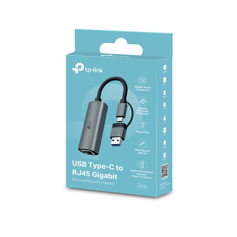 TP-Link UE310C USB Type-C 轉 RJ45 Gigabit有線網絡介面卡