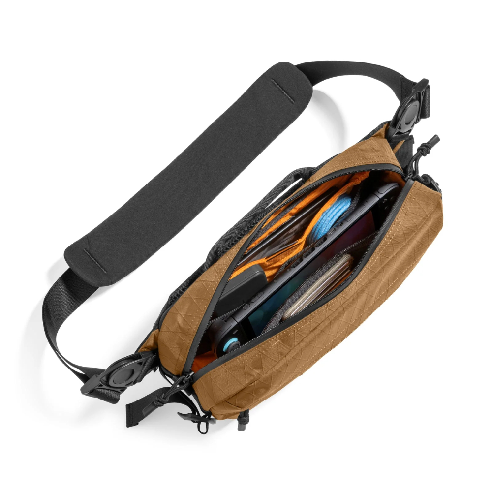 tomtoc Wander-T26 X-Pac 城市探索斜孭袋(可收納Steam Deck OLED/ Switch 2/ ASUS ROG Ally/ iPad Mini)(T26S1K1)(Brown)