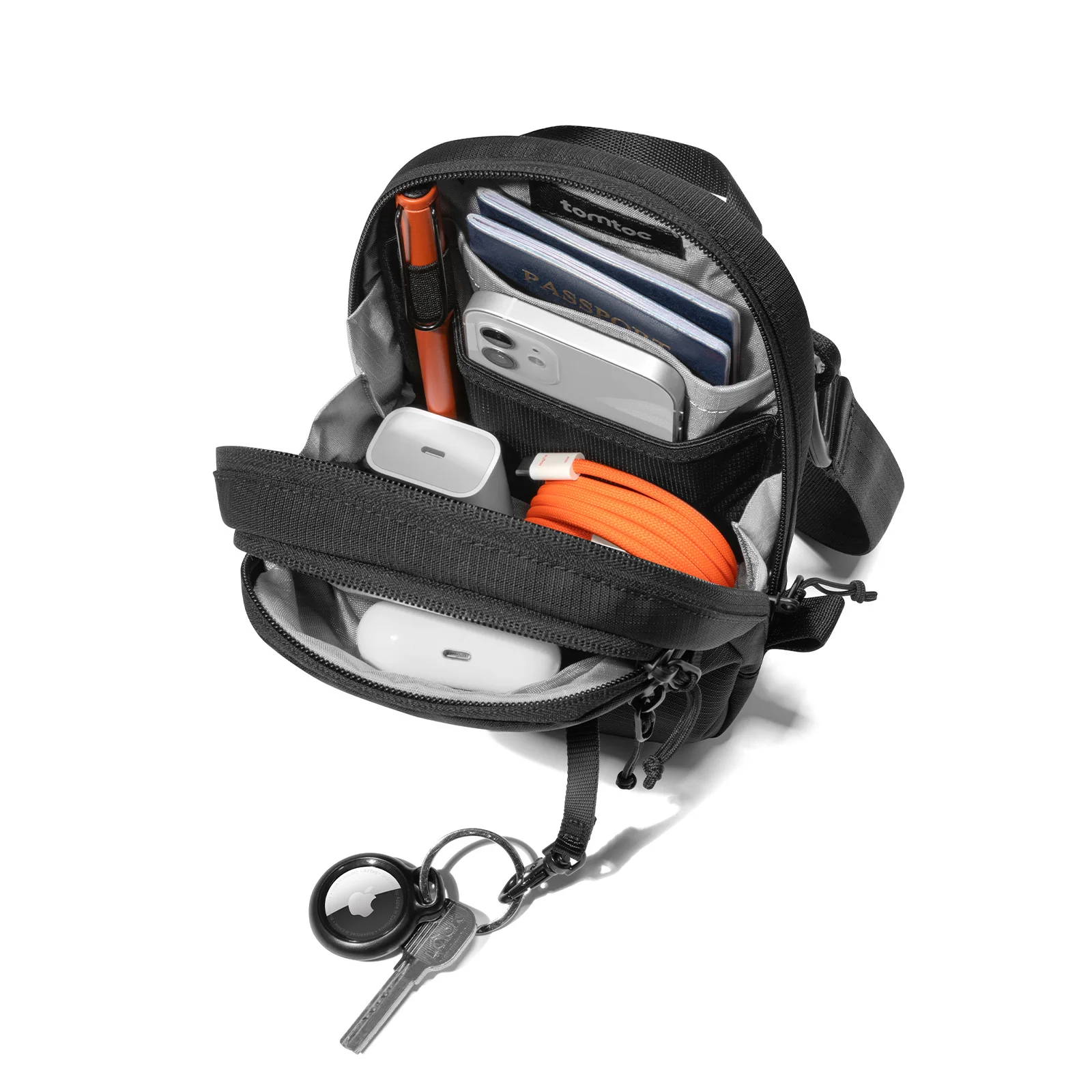 tomtoc Aviator-T37 小型斜孭袋(T37S1D1)(Black)