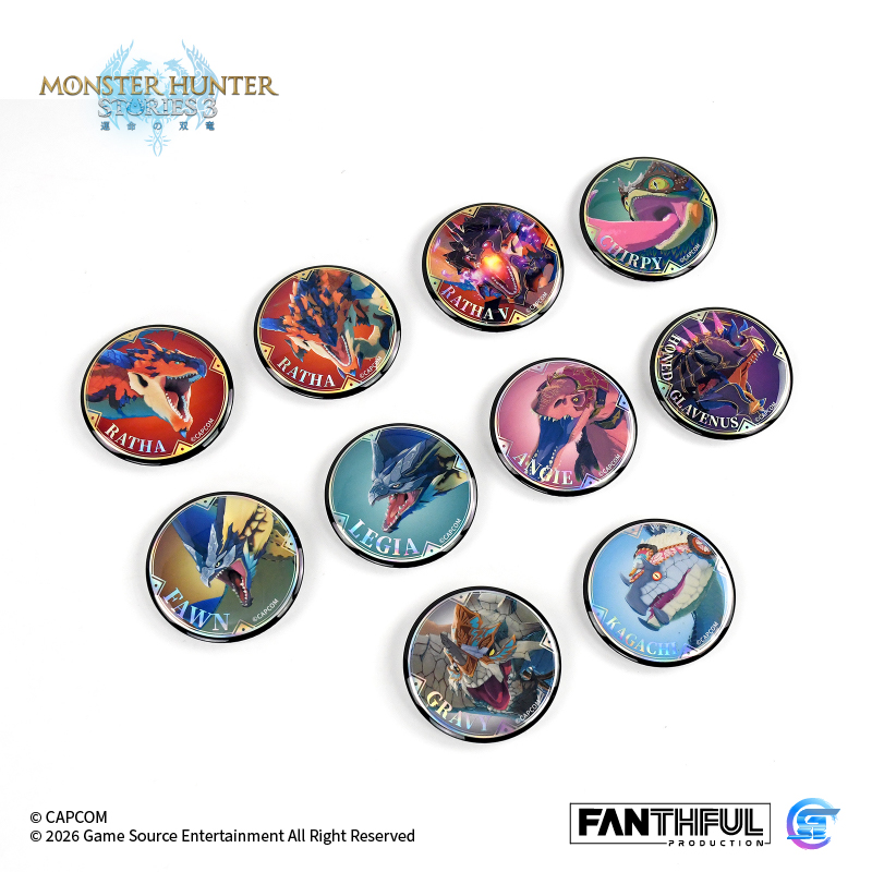 Fanthful 魔物獵人物語3 : 命運雙龍 馬口鐵徽章盲盒 [隨行獸]【整盒】[全10款]