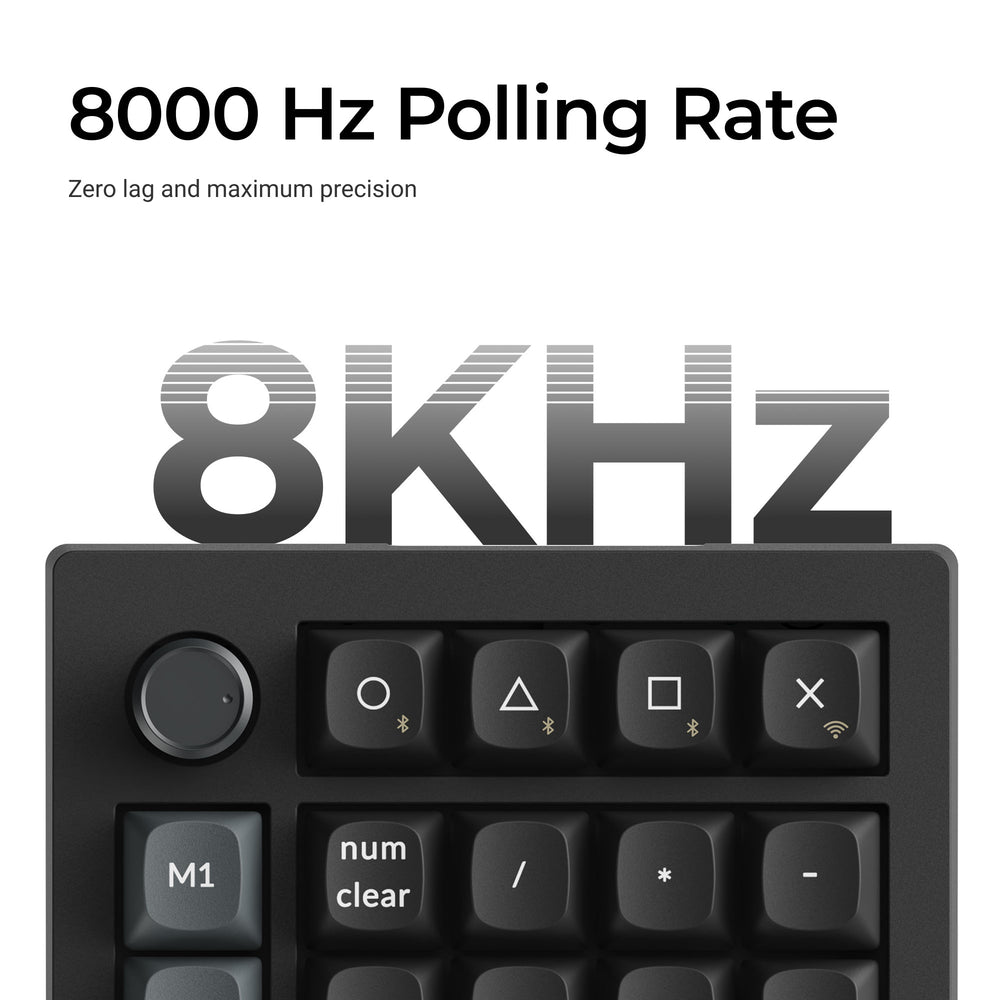 Keychron V0 Ultra 8K (V0U-D4) ZMK 有旋鈕三模無線數字鍵盤(Keychron Silk POM 香蕉軸)