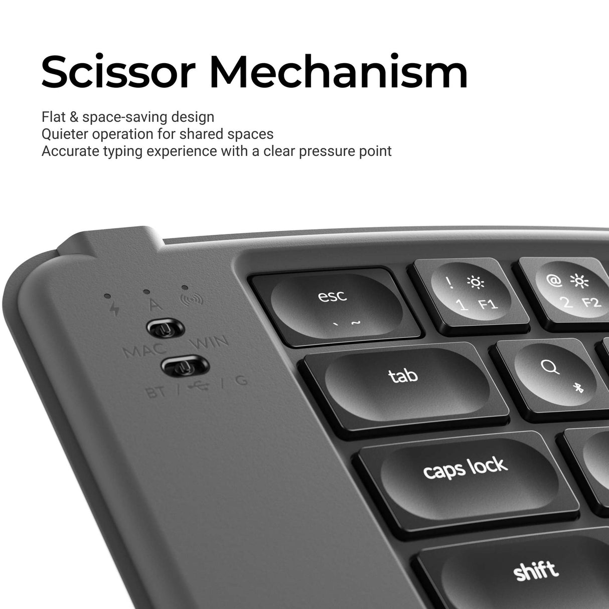 Keychron B11 Pro 超薄無線人體工學可摺疊鍵盤(太空灰)