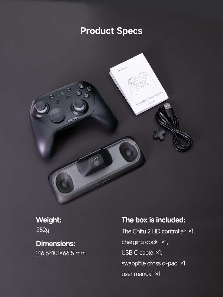魔派 MOBAPAD 赤兔2 TMR 連充電底座遊戲控制器(黑色)