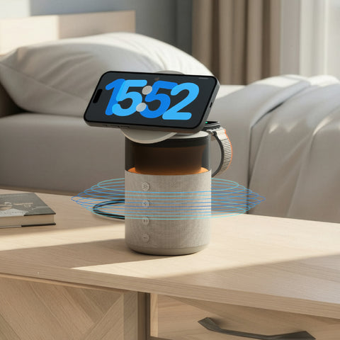 Vinnic Smoky Dome 5-in-1 Charging Dock | 15W 無線充 + 藍牙音響 + 氛圍燈(棕色)
