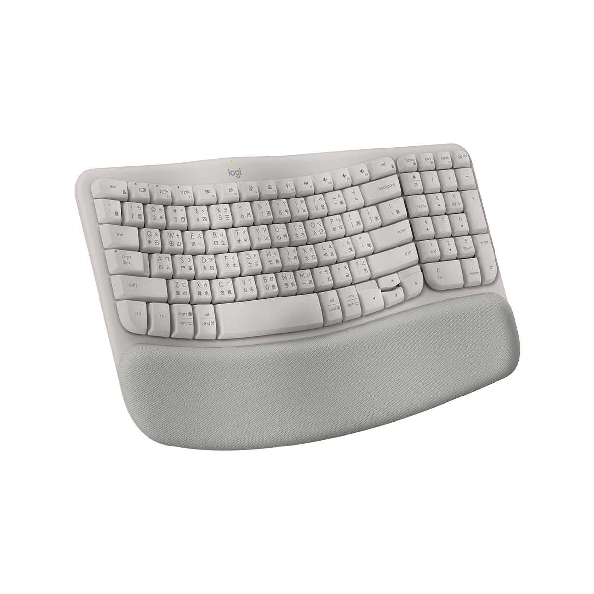 Logitech Wave Keys 人體工學鍵盤(迷霧灰-中文版)