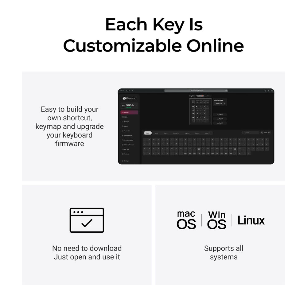 Keychron V0 Ultra 8K (V0U-D4) ZMK 有旋鈕三模無線數字鍵盤(Keychron Silk POM 香蕉軸)