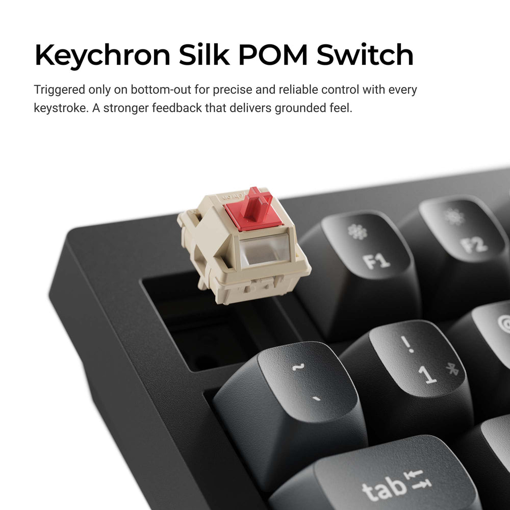 Keychron V1 Ultra 8K (V1U-D1) ZMK 75% 三模無線機械鍵盤(碳黑-Keychron Silk POM 紅軸)
