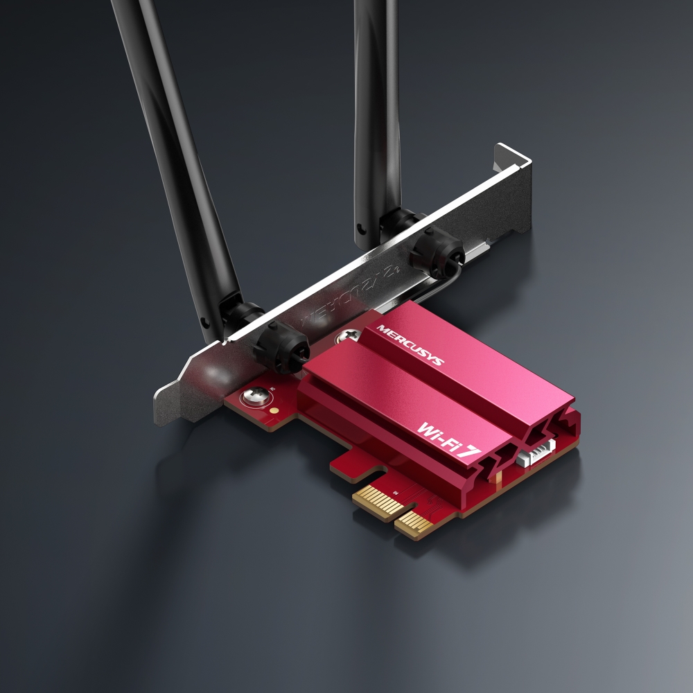 MERCUSYS MA37BE BE6500 三頻 Wi-Fi 7 藍牙 5.4 PCIe 網卡(支援AMD/INTEL)