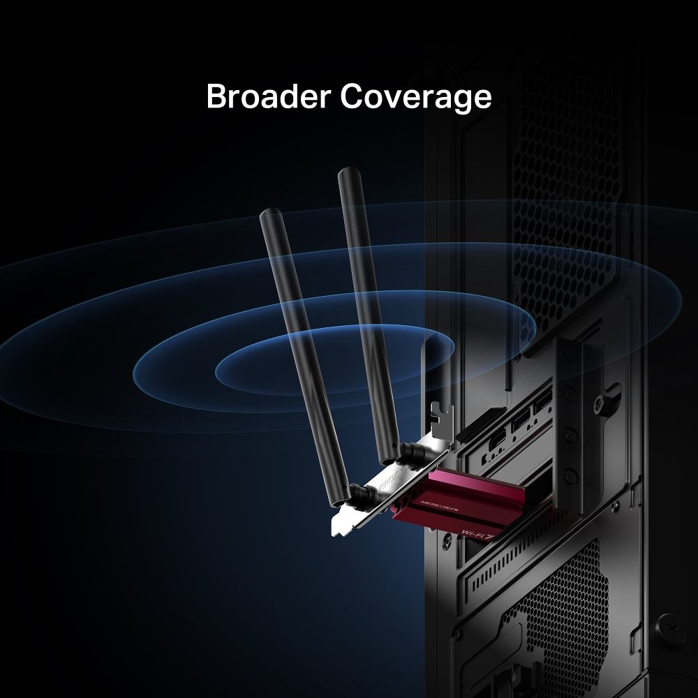 MERCUSYS MA37BE BE6500 三頻 Wi-Fi 7 藍牙 5.4 PCIe 網卡(支援AMD/INTEL)